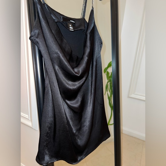 Aqua silk blend black Rhinestone Strap Camisole size XS - Picture 4 of 11